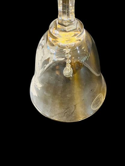 Vintage Avon Crystal Hummingbird Flower Etched Bell 5.5"h