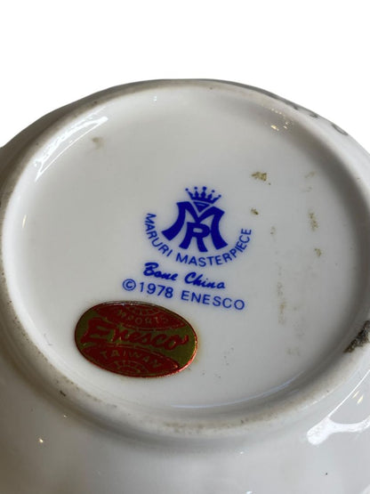 Vintage Enesco Bone China 25th Anniversary Trinket Jar Maruri Masterpiece