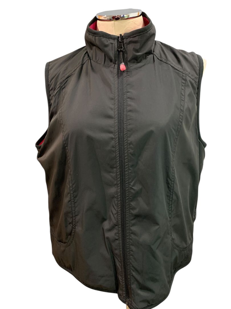 Size XL Oleg Cassini Sport Womens Reversible Fleece Pink Vest Full Zip