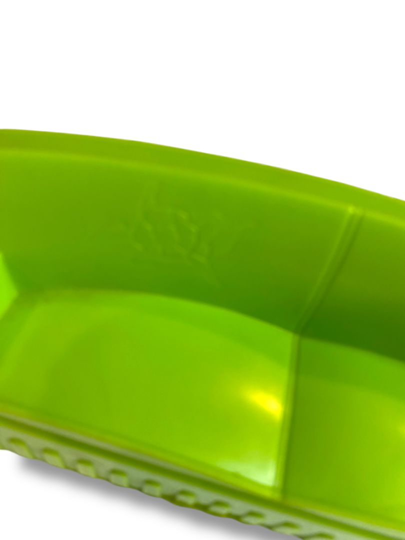 Vintage Plastic Dollhouse Miniature Lime Green Couch 4.75"l x 1.25"d x 2"