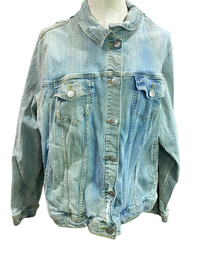 Size 4X Torrid Womens Distressed Jean Jacket Light Wash Denim