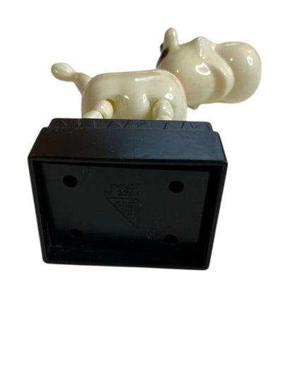 Thumb Puppet Push Toy Collapsing Set of 2 Plastic Horse Cow 4.5"