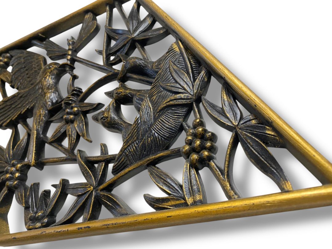 1970s Burwood Homco Wall Plaque Baby Birds Nest Diamond 16.75"h x 10.25"