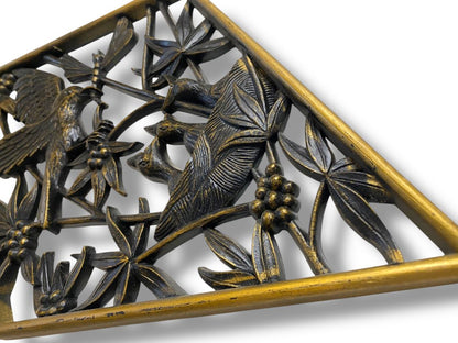 1970s Burwood Homco Wall Plaque Baby Birds Nest Diamond 16.75"h x 10.25"