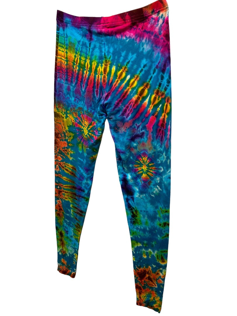 XL Culture Shop Girl's  Youth Bright Tie Dye Leggings Vibrant Ankle Length