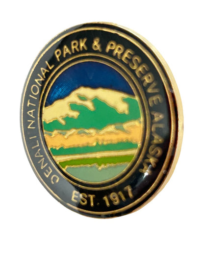 Souvenir Lapel Pin Denali National Park Alaska Resin 1" Diameter