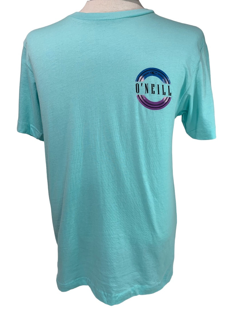 Small O'Neill Aqua Tshirt Standard Fit Brackets New Mens