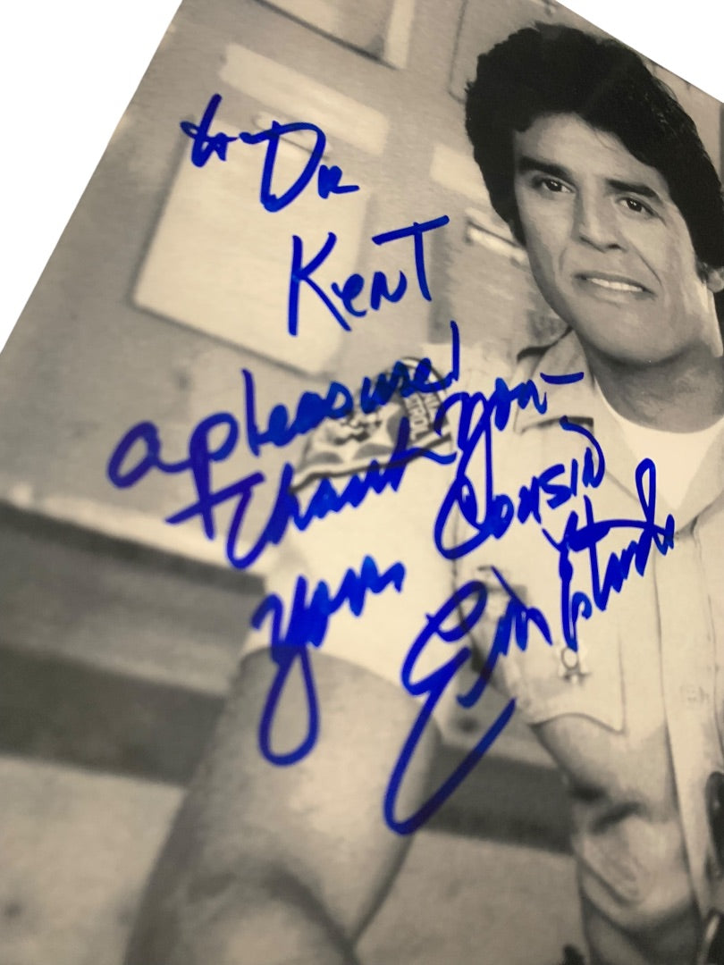 Signed Erik Estrada CHIPS 8x10 Photo Black White Personalized Autograph