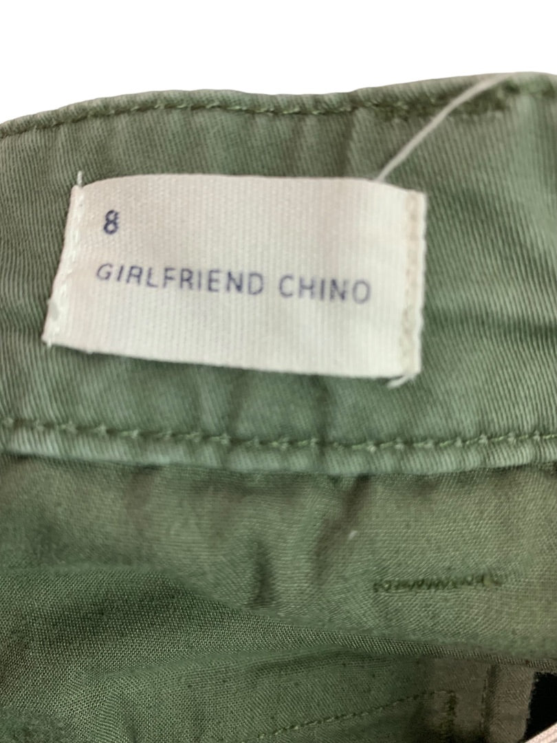 Size 8 Gap Womens Girlfriend Chino Sage Green Stretch Cotton 28" Inseam