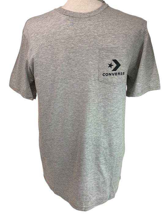 Small Converse Mens New Gray Heathered Single Pocket Tshirt Standard Fit