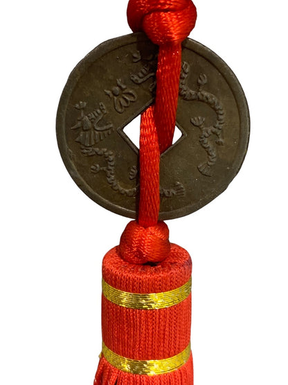 15 Inch Feng Shui Coin Red Chinese Knot for Wealth and Prosperity