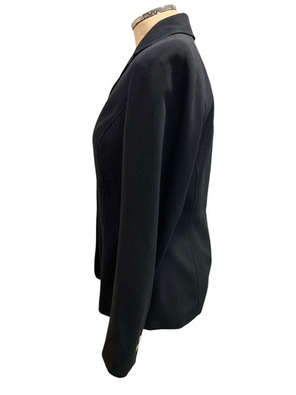 Size 6 Kasper for ASL Womens Suit Jacket Black Silvertone Buttons Blazer