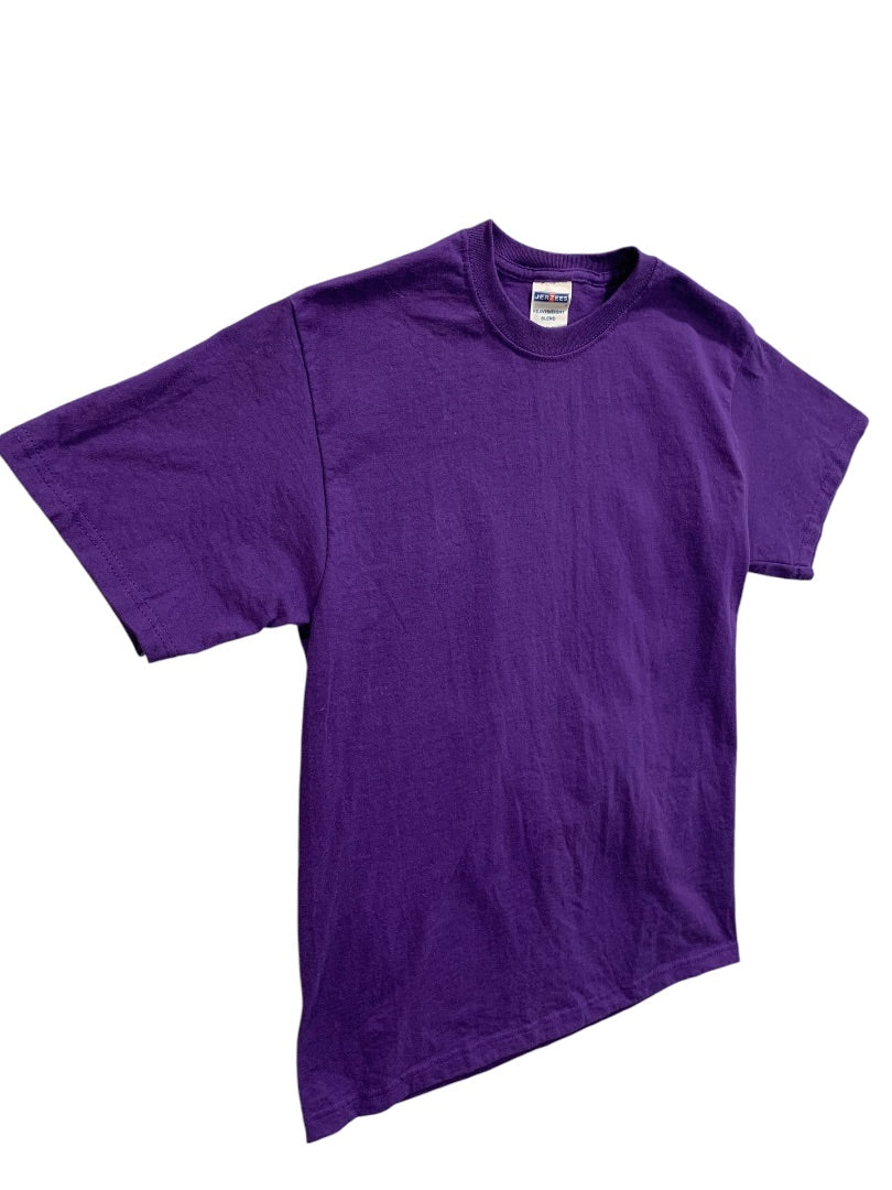 Medium Jerzees Mens Solid Purple Tshirt Short Sleeve Heavyweight Cotton