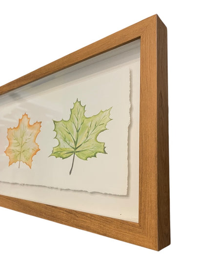 Fall Leaves Green Yellow Red Orange Wall Framed Wall Hanging Art