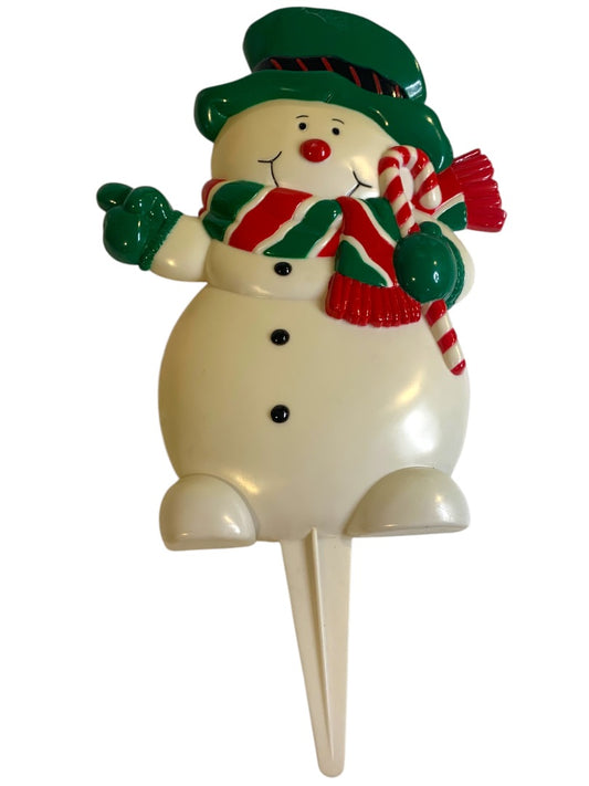 JSNY Snowman Plastic Christmas Yard Lawn Stakes Decor 1990s