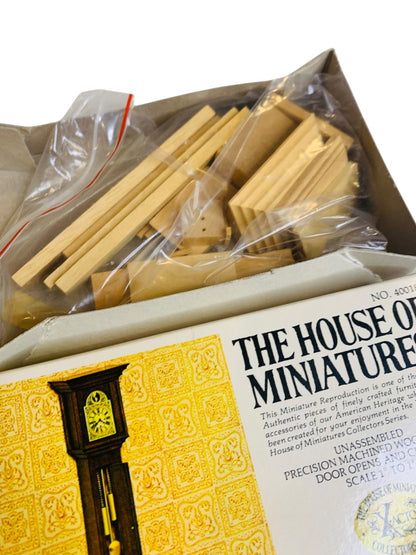 The House of Miniatures 40018 Vintage William and Mary Tall Case Clock X-Acto 1:12 New