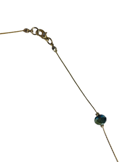 Goldtone Blue Green 32 Inch Strand String Necklace Lobster Clasp