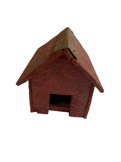 Vintage Primitive Wooden Farmhouse Miniature Coop 1940s Red