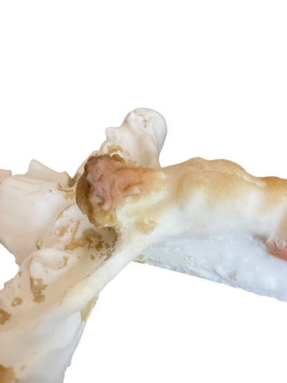Unique Plaster Mold Crucifix Jesus on the Cross 13.5 x 7.5"