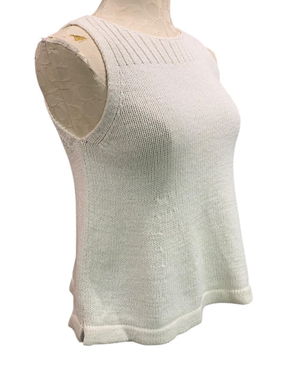 XS Madewell Womens Ivory Sleeveless Pullover Sweater Cotton Blend