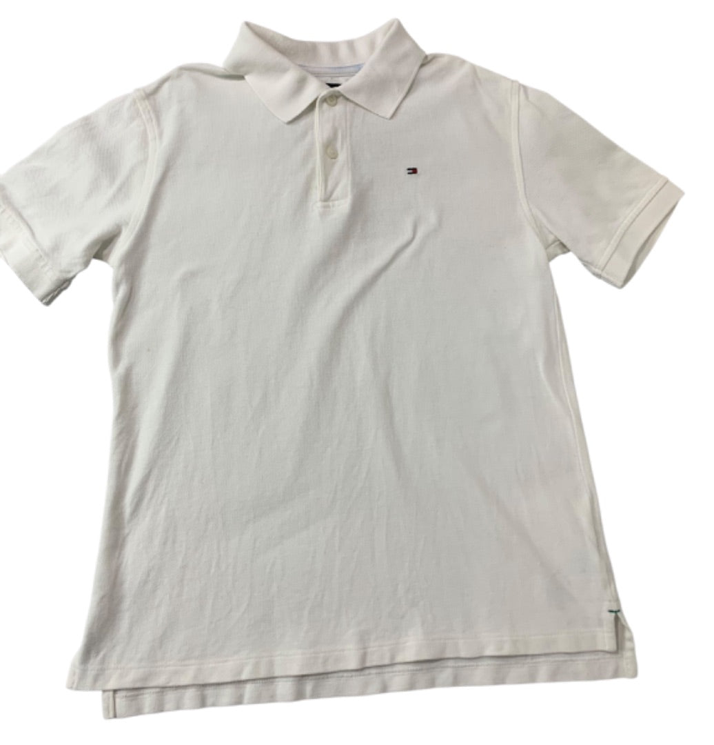 Small (8-10) Tommy Hilfiger Boys White Polo Shirt Short Sleeve