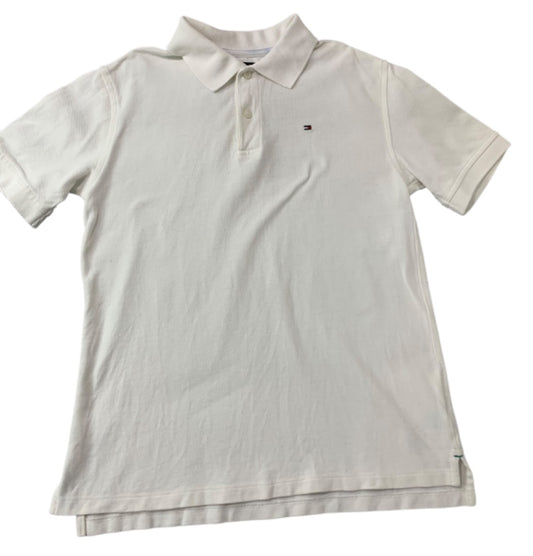 Small (8-10) Tommy Hilfiger Boys White Polo Shirt Short Sleeve