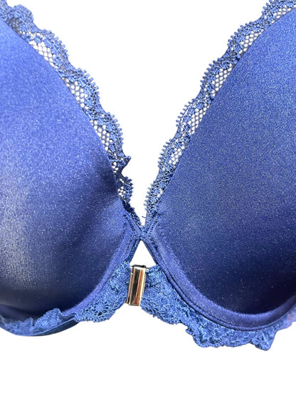 42D Adore Me Lace Front Closure Bra Blue Underwire Padded