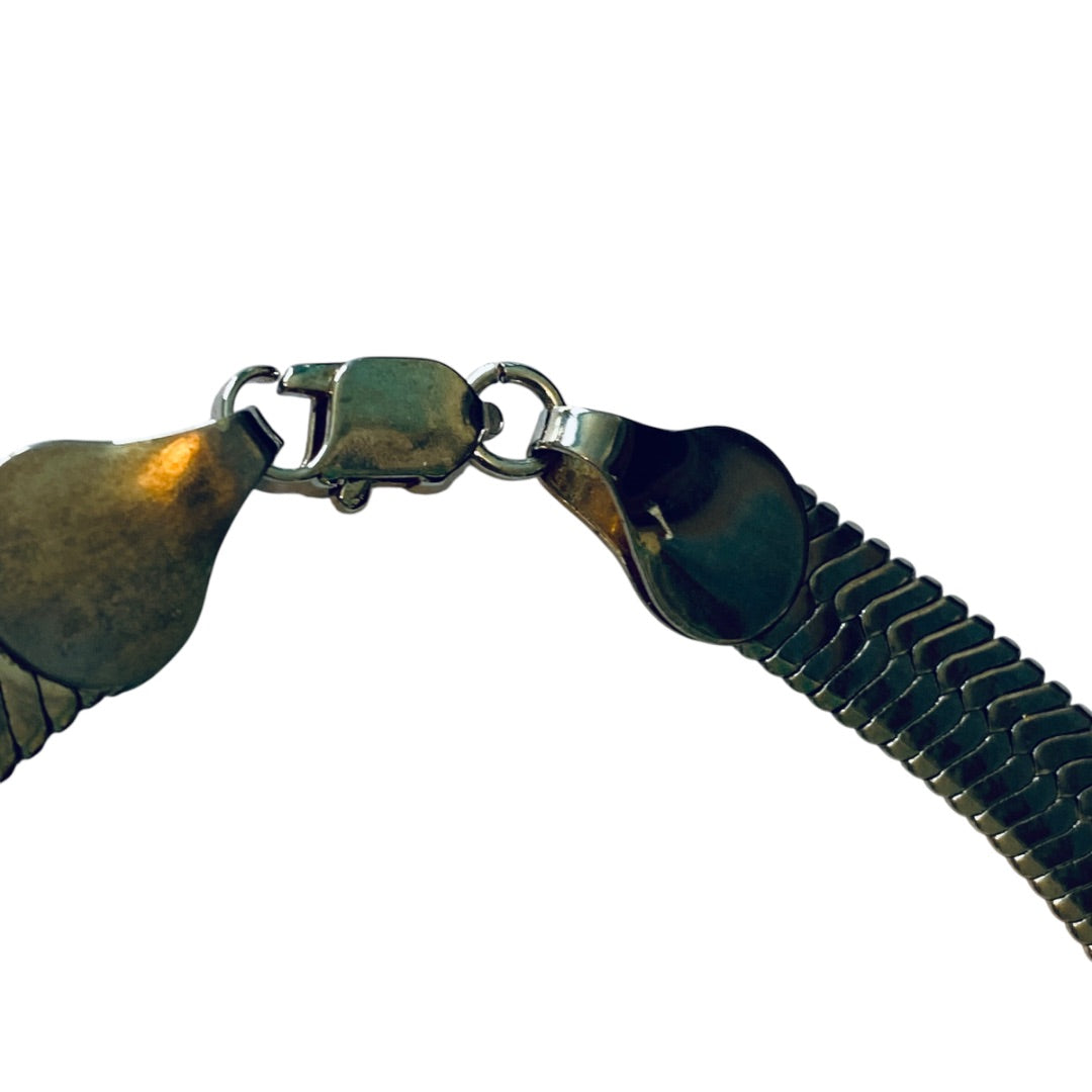 Vintage 18 Inch Herringbone Necklace Lays Flat Silverton Lobster Clasp