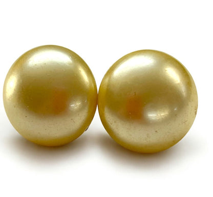 Vintage Screw Back Non-Pierced Earrings Faux Pearl Button 1 Inch Diameter