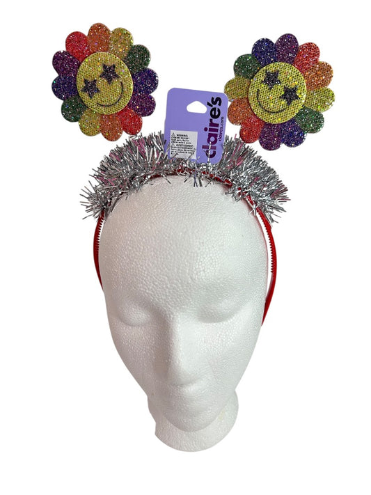 Claires New Bopper Rainbow Headband Flower Rainbow Smiley Face