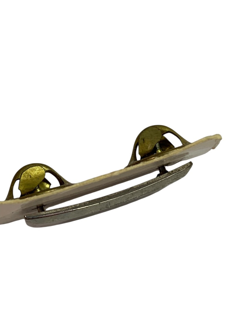 Vintage Silvertone Lapel Pin Bar Double Back Rectangle 1" x .4"