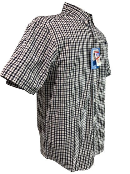 Small Columbia Mens New Penn State Button Down Short Sleeve Checked