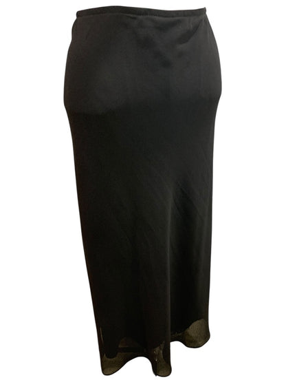 Size 20W MSK Women Black Lined Sheer Overlay Skirt 37" Length