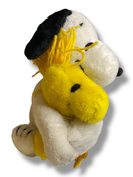 1972 Hugging Snoopy Woodstock Plush Stuffed Animal Peanuts 11 Inch