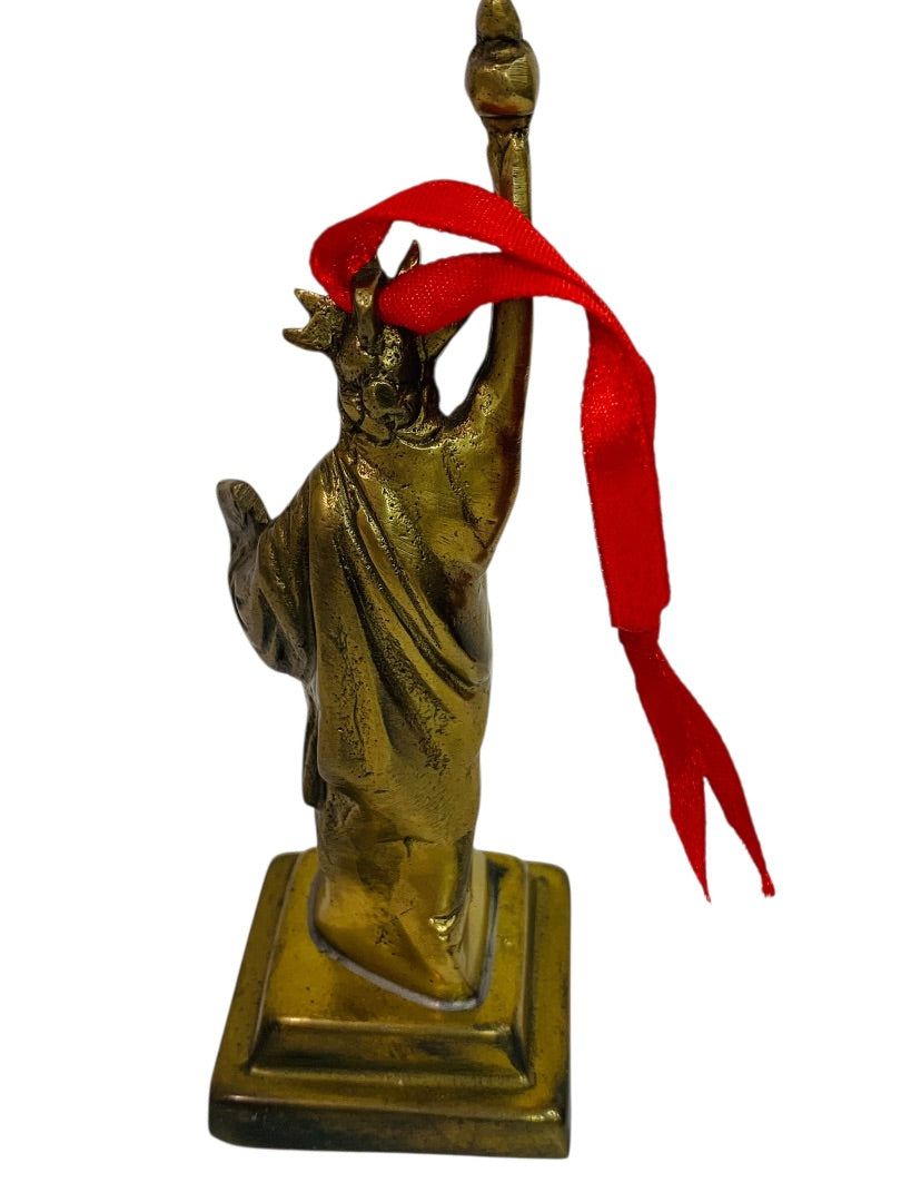 Restoration Hardware Brass Statue of Liberty Figure Tabletop or Hanging 5 Inch