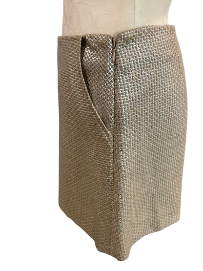 Size 8 TopShop Woven Metallic Mini Skirt Pockets Side Zip