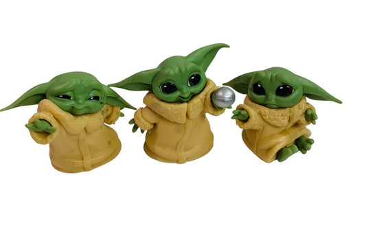 Baby Yoda Lot of 3 Figurines, Cake Toppers Decor 2 Inch
