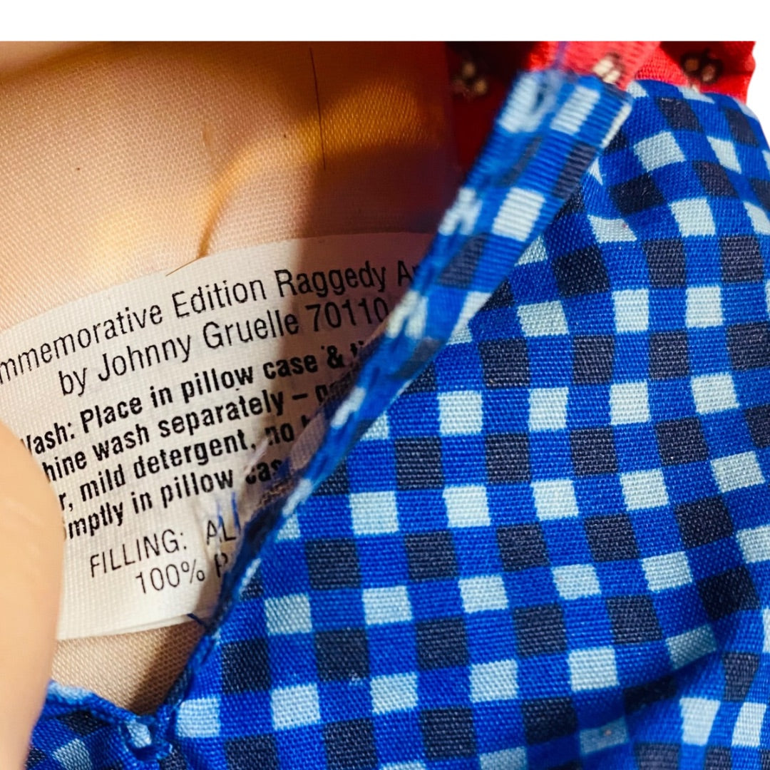 1996 Pair of Commemorative Raggedy Andy Rag Dolls Hasbro 12"