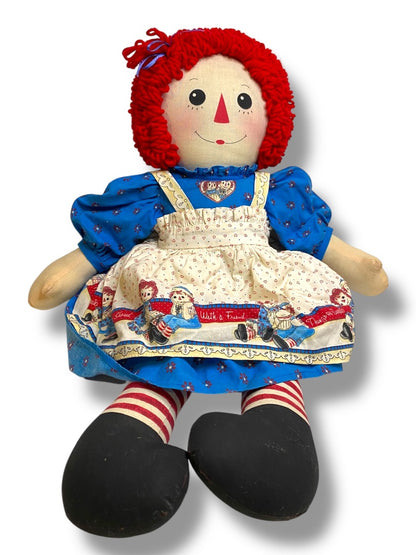 Vintage Handmade Raggedy Ann Rag Doll from Pattern 24"
