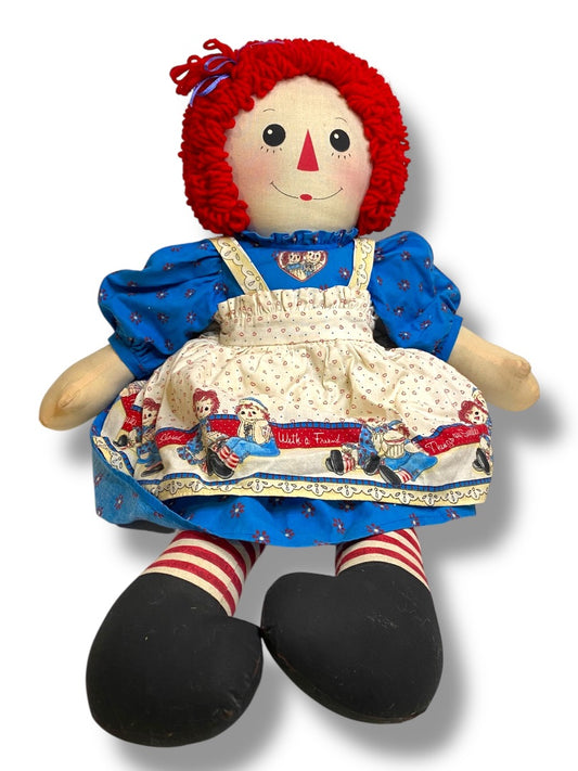 Vintage Handmade Raggedy Ann Rag Doll from Pattern 24"