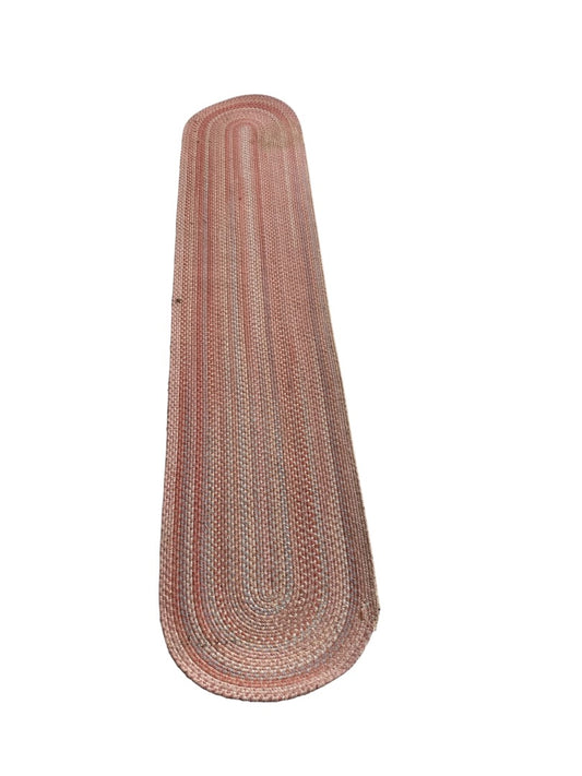 Vintage Braided Wool Runner Rug 109"l x 22"w Pink