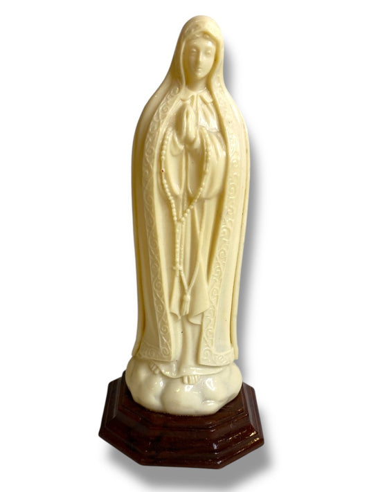 Vintage Our Lady of Lourdes Virgin Mary Statue Catholic Figurine plastic 6”