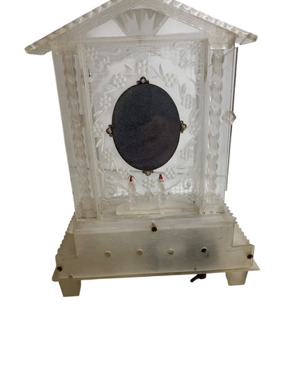 Vintage Acrylic Clear Music Box Jesus and Mary Music Box Not Working Shrine