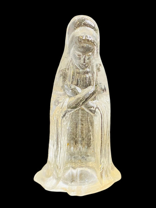 Vintage Glass Nativity Replacement Mary Clear 3"