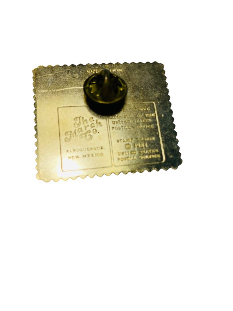 Vintage Pin Stamp Reproduction Space Shuttle Benefiting Mankind USPS 1.5"