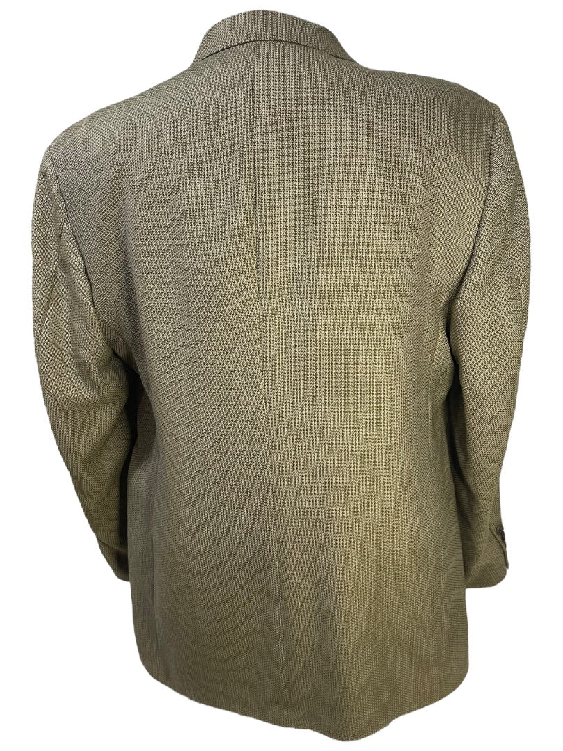 Size 46R Haggar Collections 2 Button Mens Sport Coat Olive Wool Blend