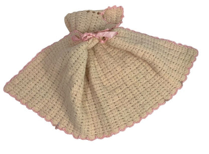 Vintage Wool Knit Cape Hooded for Baby Doll 10.5" Length Pink