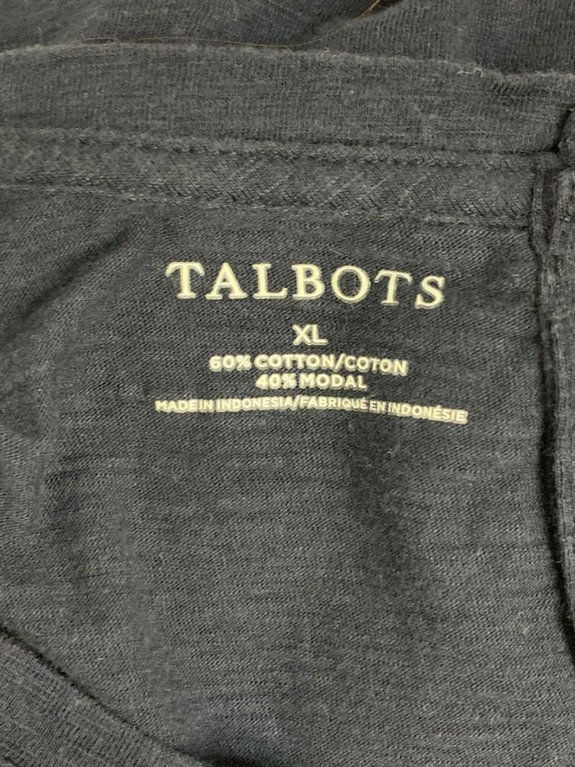 XL Talbots Womens Navy Blue Tshirt Short Sleeve Cotton Modal Blend