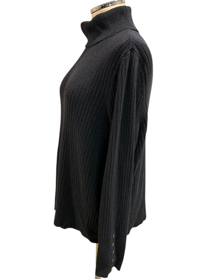 Size 2X Talbots Plus Womens Ribbed Black Turtleneck Sweater