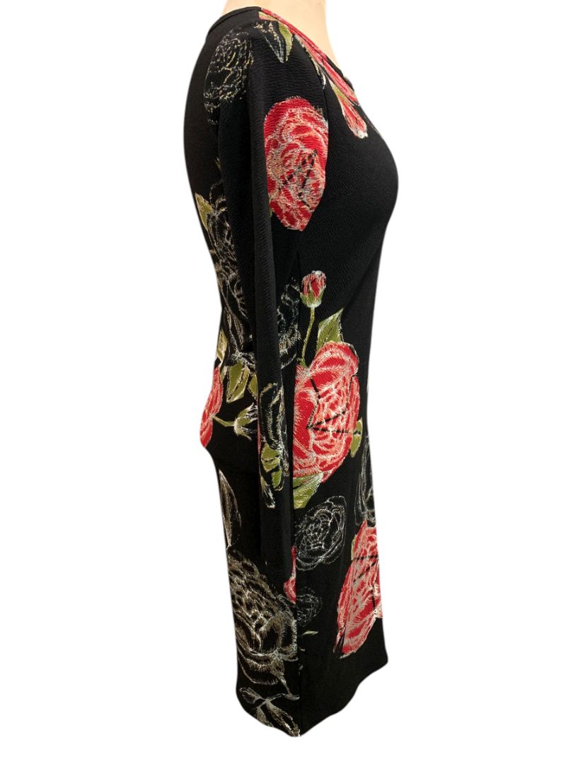 Small LulaRoe Elegant Debbie Fitted Stretch Rose Print Dress